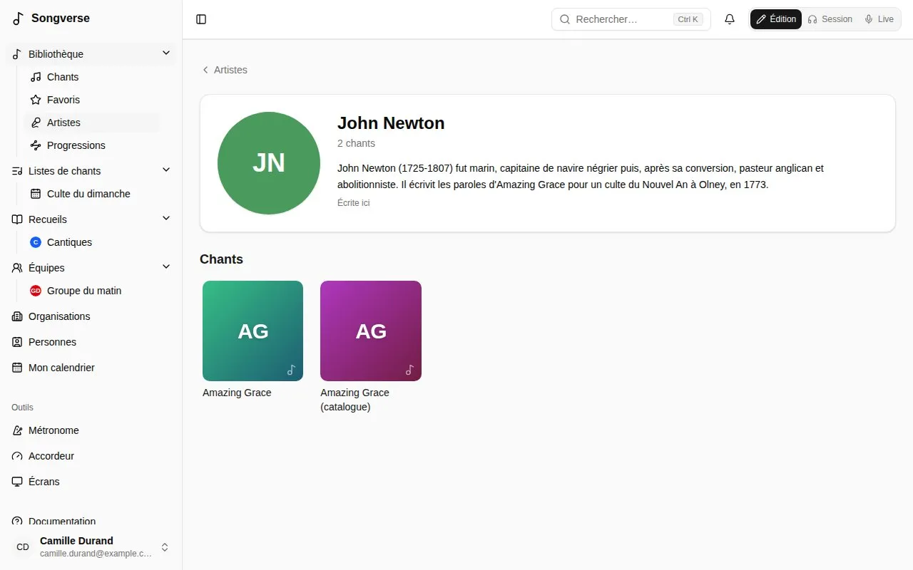 La page de John Newton