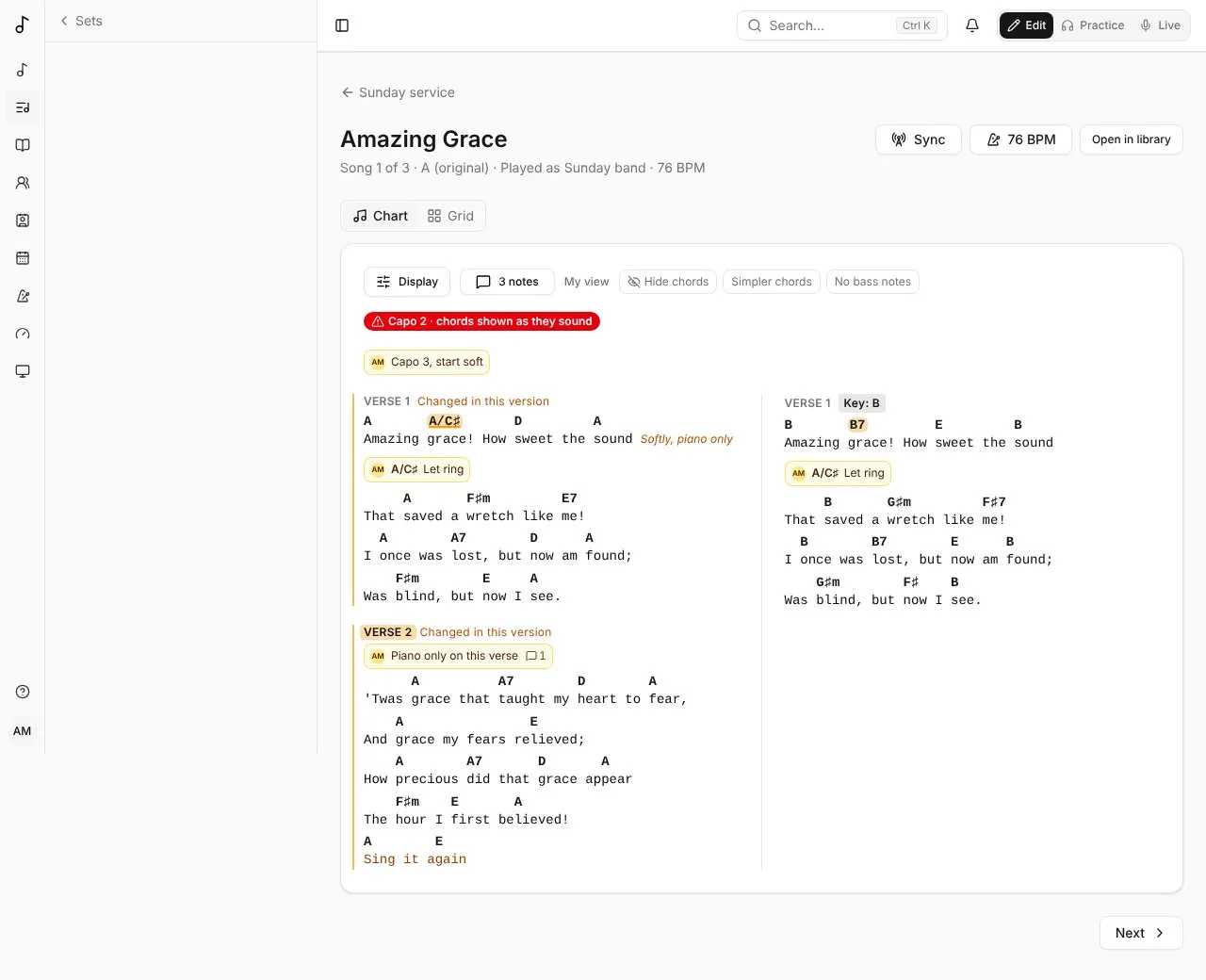 A song in a set