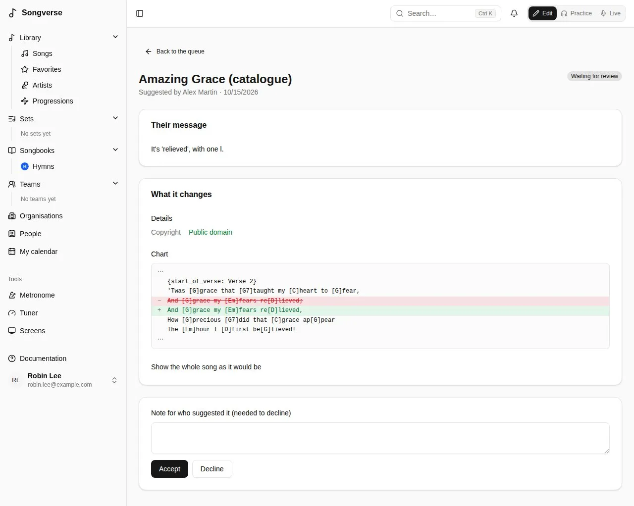 A suggested change, for the reviewer