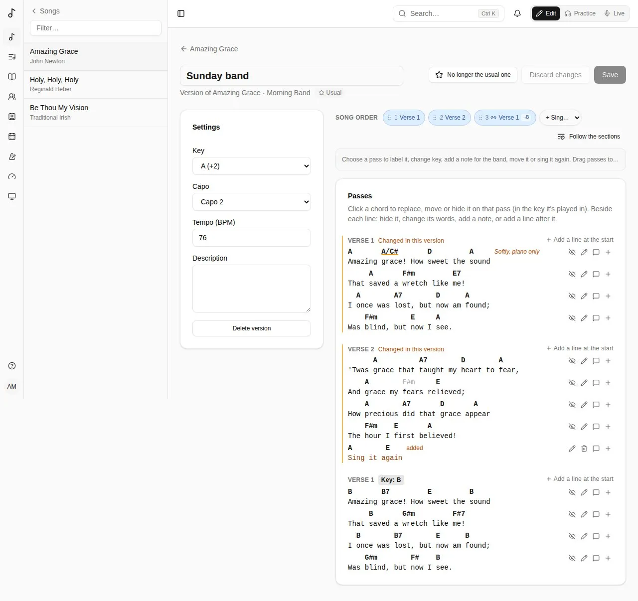 The version editor